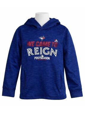 Size M Boys Majestic Toronto Blue Jays MLB Hoodie Youth‎ Pullover Blue White